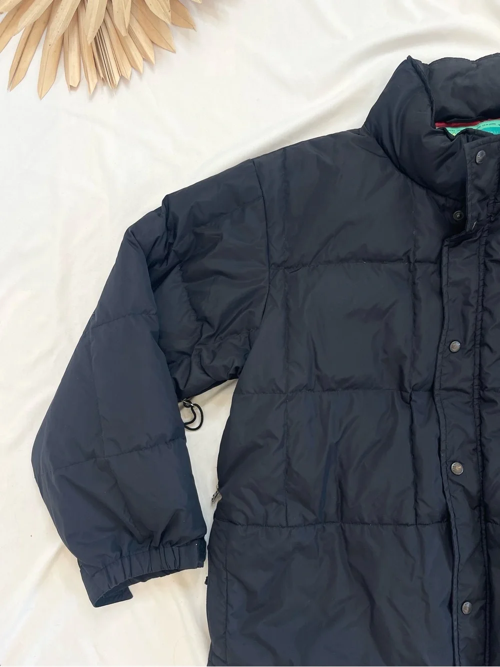 Vintage Burton Snowboards Black Down Filled Quilted Ski Jacket Coat Size Large